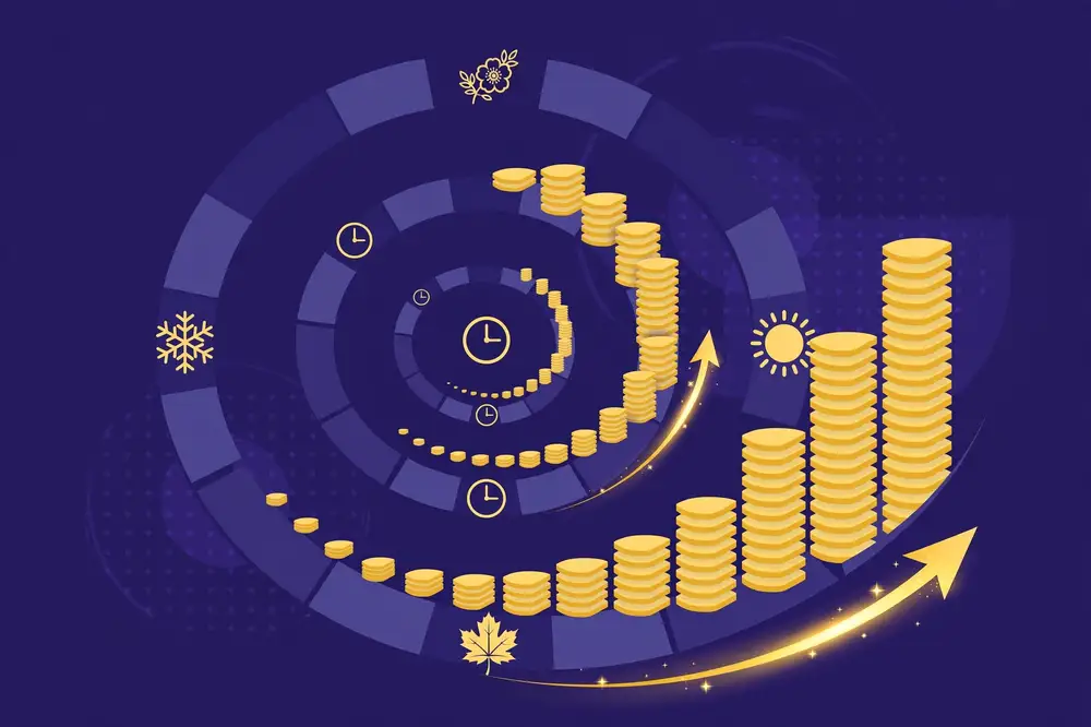 Time intelligence: growth flowing along a timeline