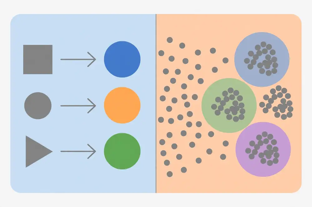 Figure 1: Supervised vs unsupervised learning contrast