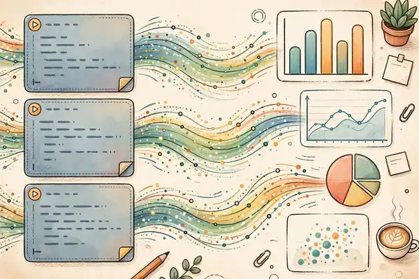 Figure 2: The notebook workflow — code, data, and plots