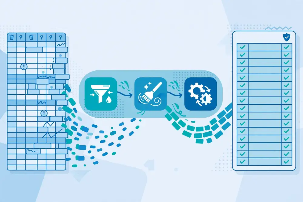 Power Query data transformation workflow