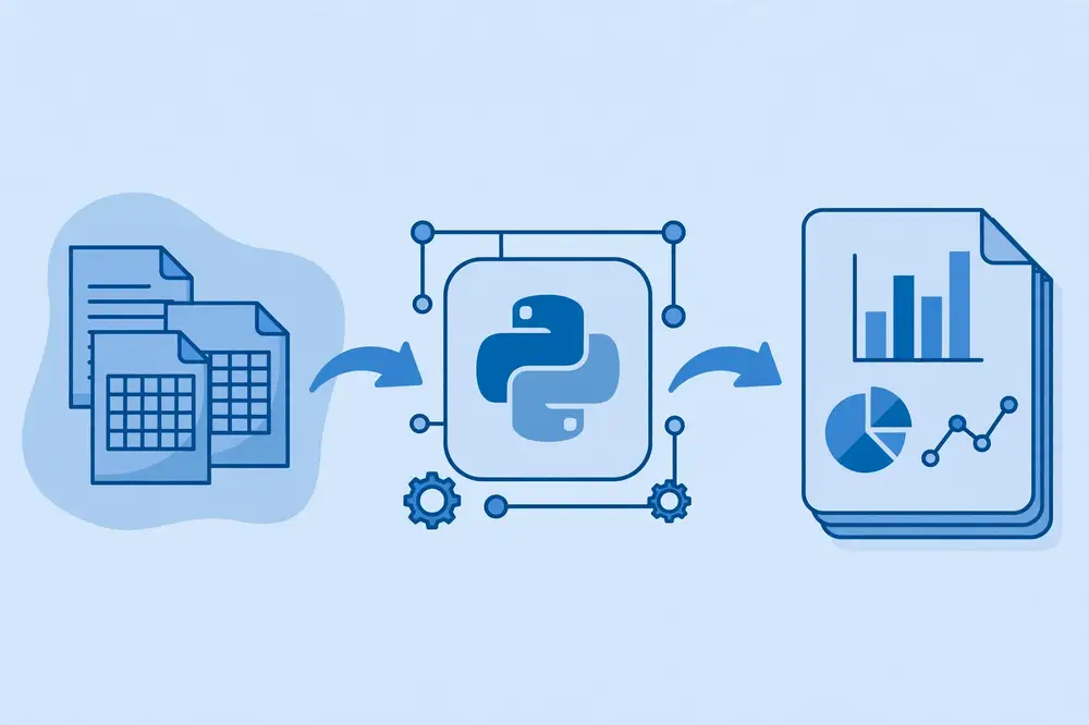 Data pipeline: raw files into Python, out as a polished PDF report